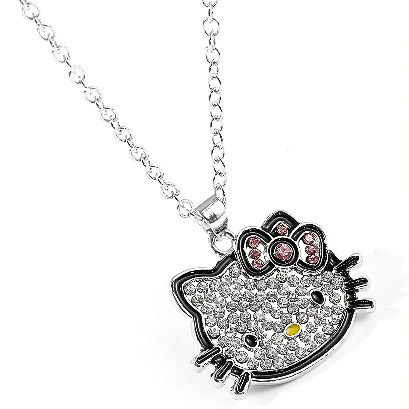 Hello Kitty Rhinestone Pendant Necklace for Birthday Accessories